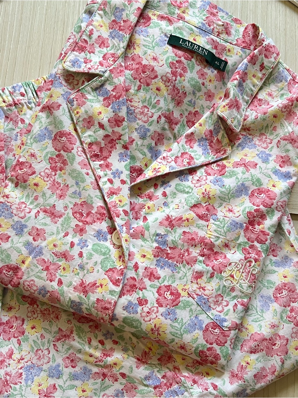 Ralph Lauren Floral Cotton Pajama Set in Pink, Green, Yellow, Lavender